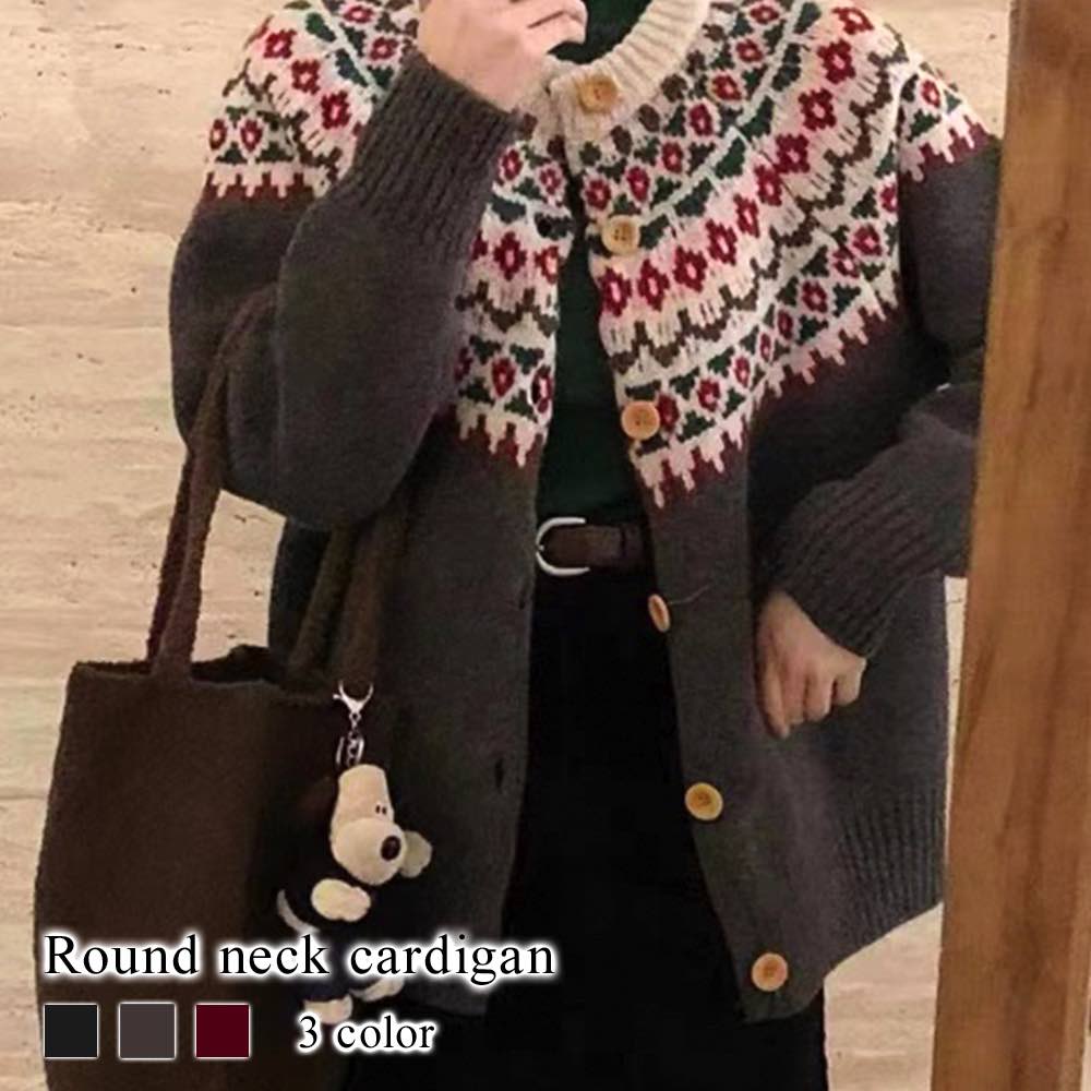 カーディガン レディース ラウンドネックカーディガン 人気 長袖 ウール ケーブル フリース 大きいサイズ あったか ブランド ニット 冬 ベージュ ロング 暖かい ゆったり 秋 厚手 春 ショート丈