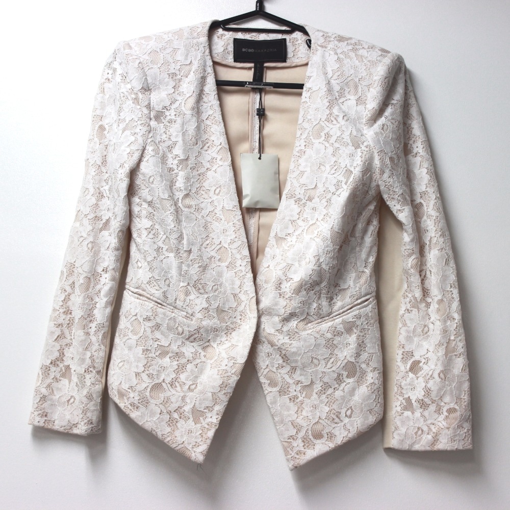 BCBGMAXAZRIA ビーシービージーマックスアズリア セットアップ レース アウター ボトムス アパレル ジャケット&ショートパンツ ボトムス スーツ ベージュ系