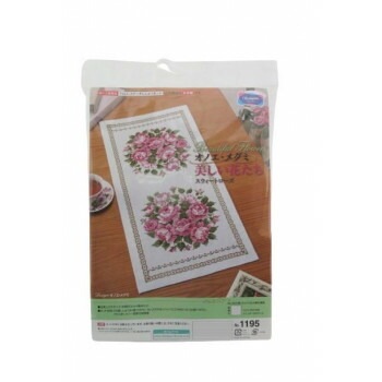 オリムパス　クロス/ステッチししゅうキット　美しい花たち　テーブルセンター　スウィートローズ　1195（白）