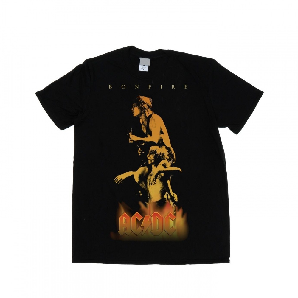 (英国より直送) AC/DC メンズボンファイヤーカバー Tシャツ