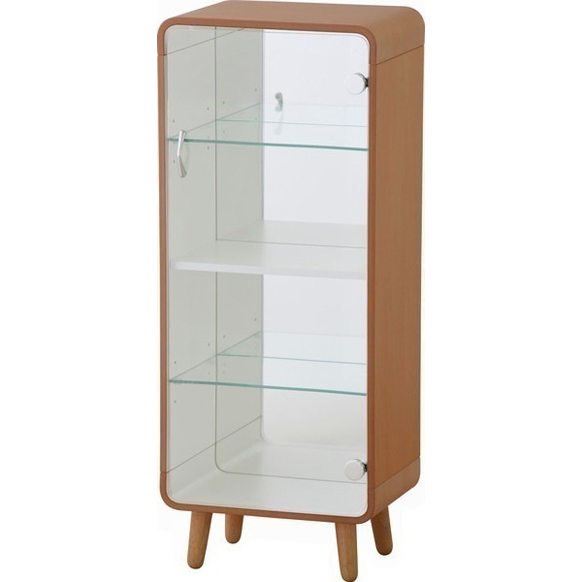 コレクションシェルフL 天然木化粧合板 バスウッド 天然木 ラバーウッド ウレタン塗装 3mm飛散防止ミラー 5mm強化ガラス