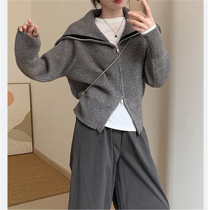 秋冬 韓国のファッション 新しい 簡単な 通勤 り カジュアル 気質 ゆったりした外着 優しくてだるい風セーター カーディガン 2025Z43