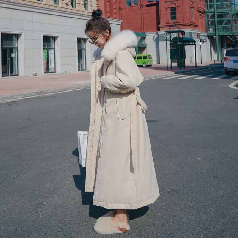 レディース冬服 ロング 中綿コート パーカー 韓国ファッション ゆったり 綿入れ ジャケット フード付きアウター
