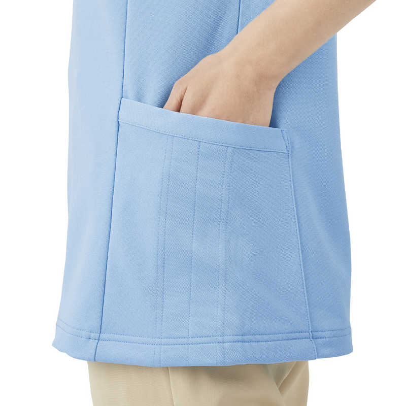 カーシーカシマ　半袖ロングポロシャツ 男女兼用6 クリアスカイ 介護ユニフォーム 25-2429-02