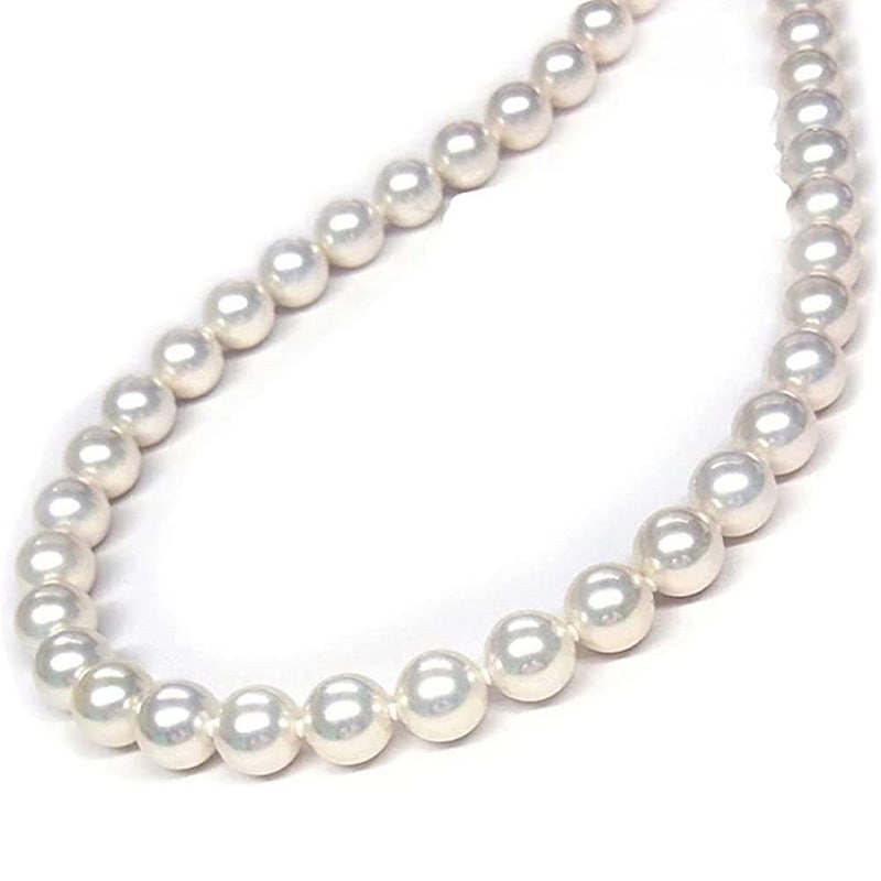 花珠貝パールネックレス単品9.0mm43cm/ホワイトタイプ 日本製 【ギフトラッピング済み】