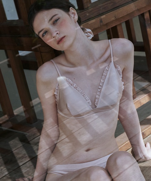 フロリダチケットフリルビキニトップ_ゴールド