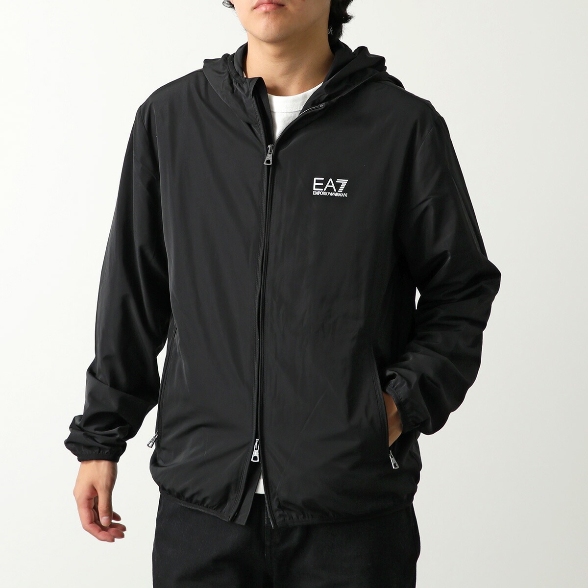 EA7 EMPORIO ARMANI エアセッテ エンポリオアルマーニ ジャケット 8NPB22 PNGRZ メンズ フード付き ウィンドブレーカー 1200/BLACK