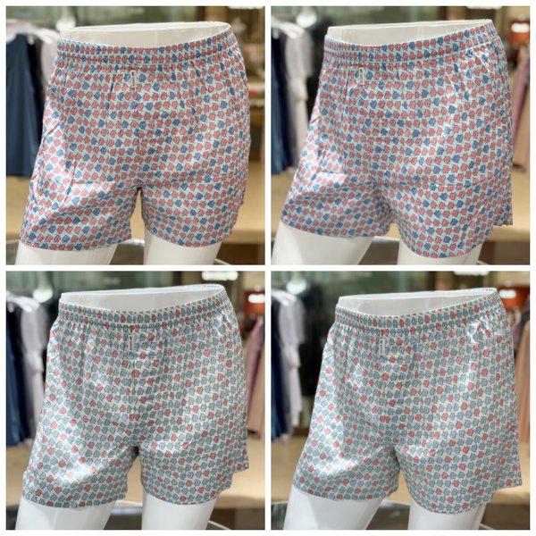 男性綿80番手魚プリントトランクスSET (WMP5413 SET)