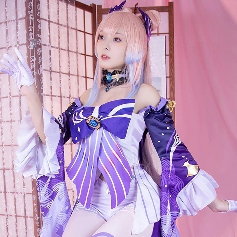 コスプレ 衣装 子供 大人原神　珊瑚宮心海　コスプレ　衣　ワンピース