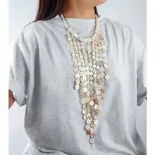 手織り多層シェルタッセルネックレスオーシャンビーチバケーションスタイルシンプルファッショナブルな女性のジュエリーアクセサリー