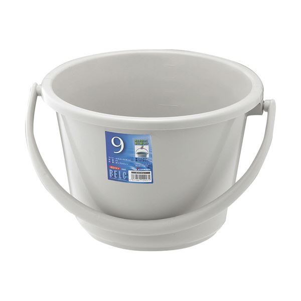 （まとめ）リス ベルク バケツ 9WB 本体 ライトグレー DS-988-996-0 1個 容量9L フタ別売 10セット