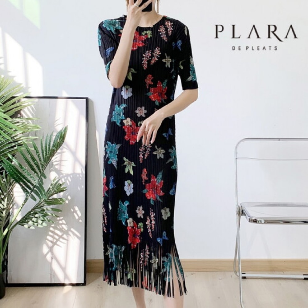 フララ フローラルテスルプリーツワンピース 77_PK2SOP024C