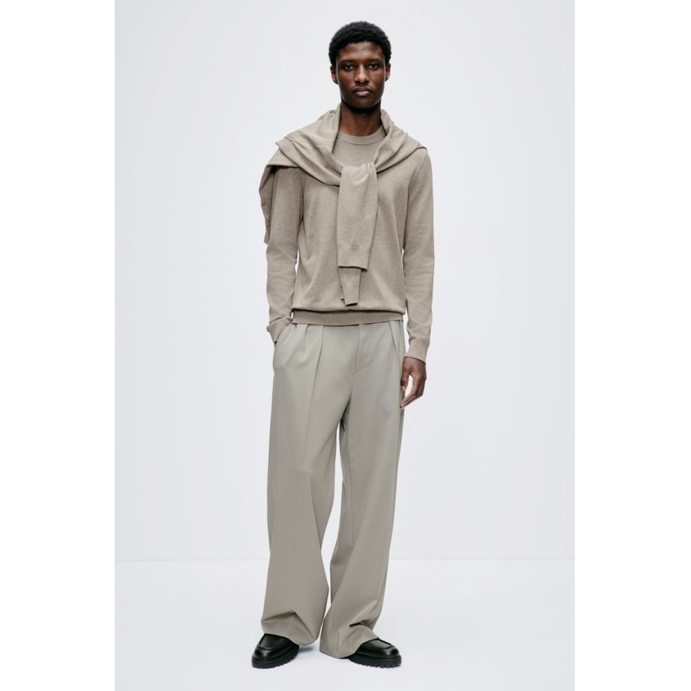 H&M スリムフィットファインニットセーターグレー