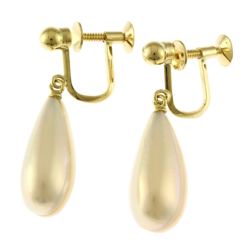 タサキ イヤリング 18金 K18イエローゴールド マベパール TASAKI 中古 美品