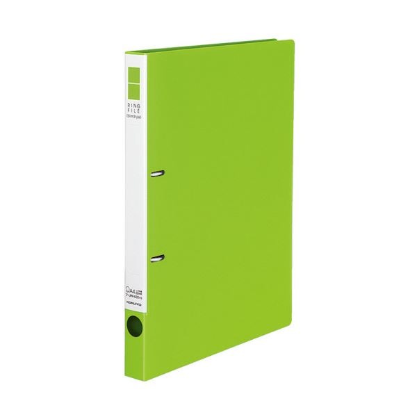 （まとめ）コクヨ リングファイル（スリムスタイル）A4タテ 2穴 180枚収容 背幅27mm 黄緑 フ-URF420YG 1冊(×20セット)