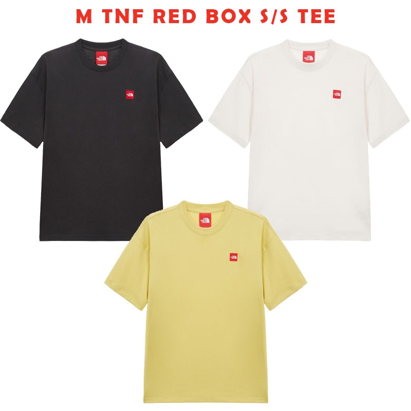 韓国正規品保証 関税負担なしNT7US29A M TNF RED BOX S S TEEデイリー 基本 着装 男子 女子 人気 韓国 ファッション 男女共用 アウトドア