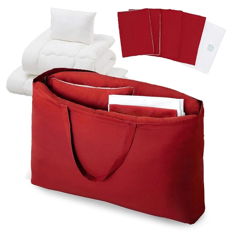 【即納】アイリスオーヤマ 除湿シート付き布団9点セット 干すタイミングがわかる吸湿センサー 底付き感のないボリューム敷布団 ホテルライクまくら オールシーズン大活躍 収納バッグ付き シングル レッド