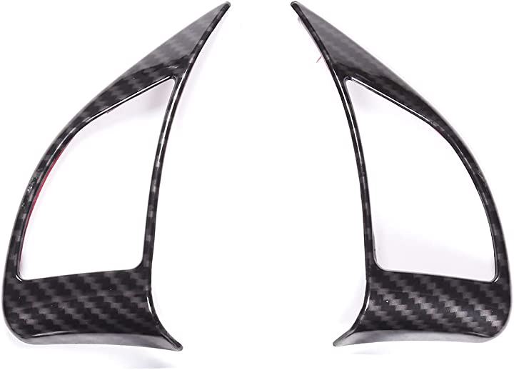 新型 フィアット 500 2010～2015に適用 ステアリングパネル カバー カーボンファイバー 2点セット(カーボン調)