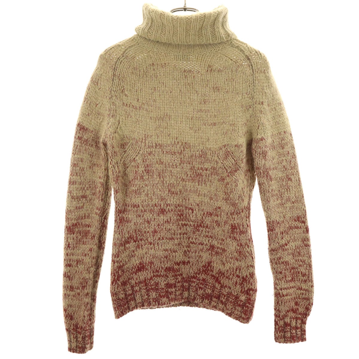 イタリア製 長袖 タートルネック セーター ベージュ レディース 古着