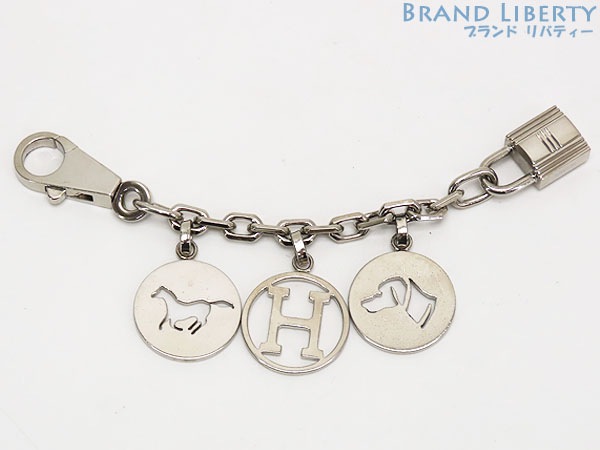 エルメスブルロックアミュレット4カデナホースHドッグチェーンチャームキーリングキーホルダー052300FP00