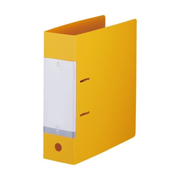 （まとめ）リヒトラブ リクエストD型リングファイル A4タテ 2穴 750枚収容 75mmとじ 背幅88mm 黄 G2290-5 1冊 (×10セット)