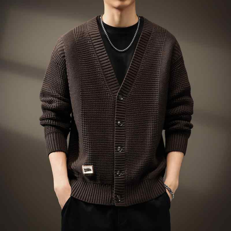 メンズ 服 シンプル ファッション オシャレ 大人 かっこいい 大きいサイズ ストリート 紳士服 アメリカンヘビー Vネックカーディガン セーター 秋 カジュアル ジャケット 8,915円