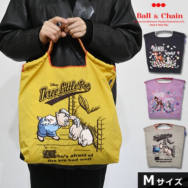 【即納】 Ball＆Chain ボールアンドチェーン 正規品 ThreeLittlePigs / BAMBI&THUMPER Mサイズ バッグ エコバッグ トートバッグ