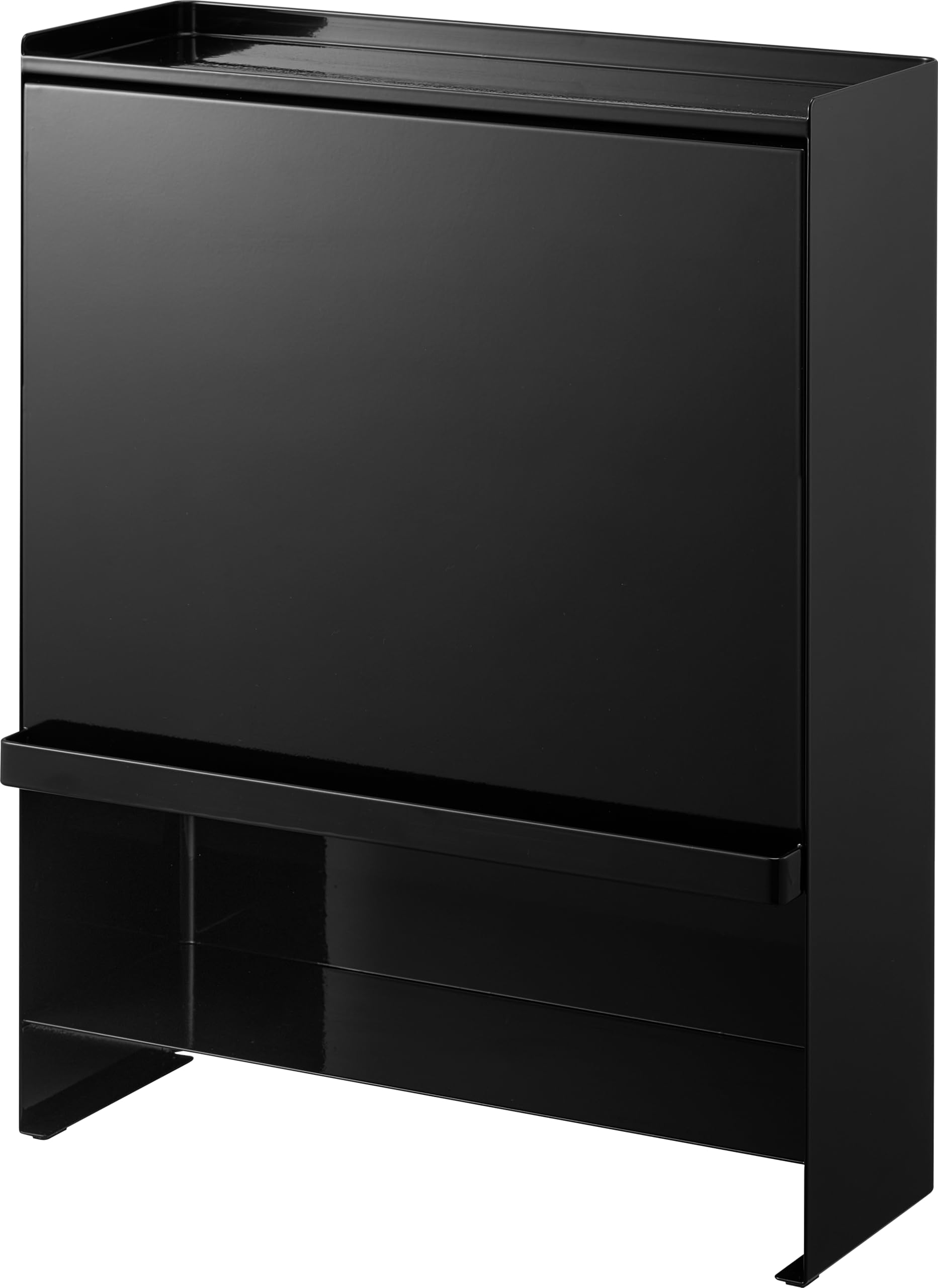 【 完成品 】 前が開く 隠せる 調味料ラック ブラック 約W38×D16.3×H49.2cm タワー tower 大容量 コンロ横 キッチンラック 汚れをガード 2010