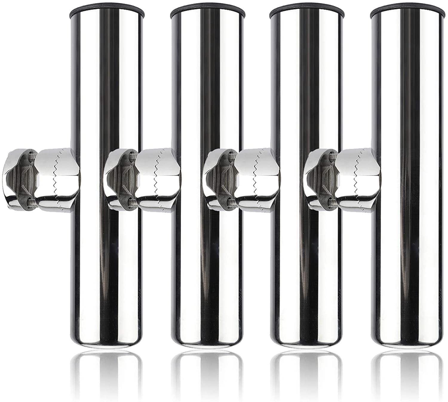 Amarine-made　ステンレス製　船竿置き　クランプオンロッドホルダー　４個セット　角度調節可能　六角レンチ付き (22～25mm / 7/8～1インチ 4点)