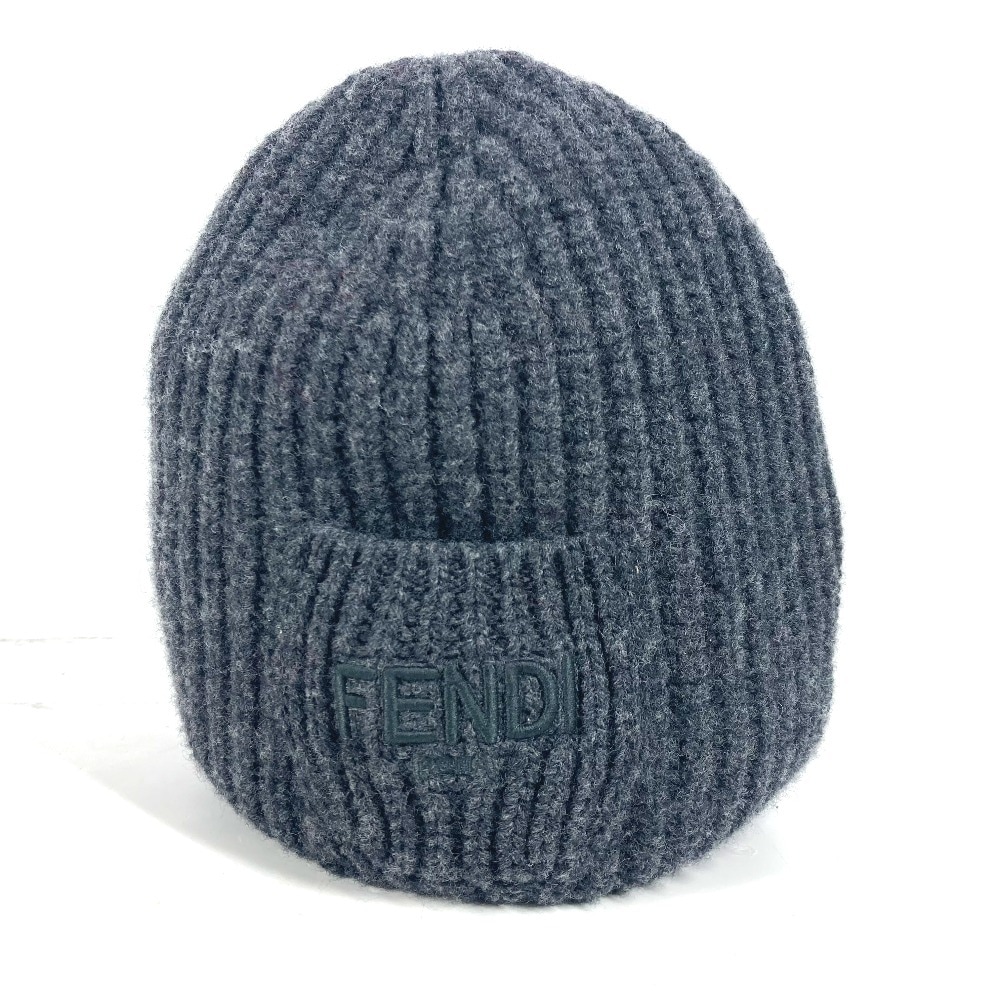 ニット帽 FXQ959 ロゴ ポケット付き ビーニー 帽子 ニット帽 ニットキャップ ウール グレー