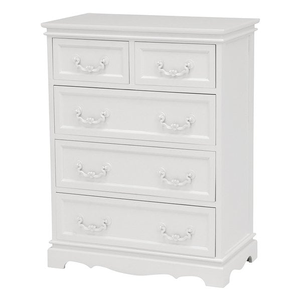 チェスト 収納 おしゃれ かわいい ホワイト・幅60×奥行33.5×高さ78.5cm MCH-6596WH