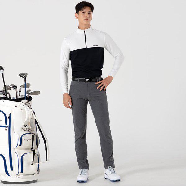 メンズハーフジップTシャツ ゴルフ長袖Tシャツ ゴルフウェア ゴルフ ゴルフTシャツ DJ-TSAG-SDBFWLB6101M-ブラック
