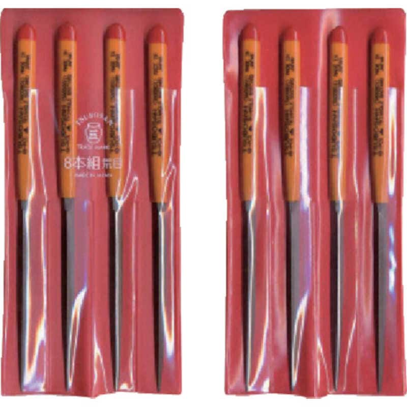 ツボサン　組ヤスリ 8本組 三角 荒目　SA00801