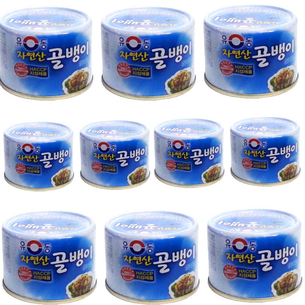 ユドン自然産　つぶ貝缶詰(140gｘ10個)　韓国食品韓国食材 /韓国缶韓国料理/韓国食材/韓国お土産/韓国食材加工食品