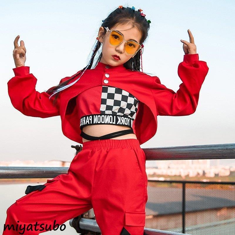 チアガール ダンスウェア キッズ ダンス衣装 女の子 ガールズ 韓国子供服 ヒップホップ セットアッ