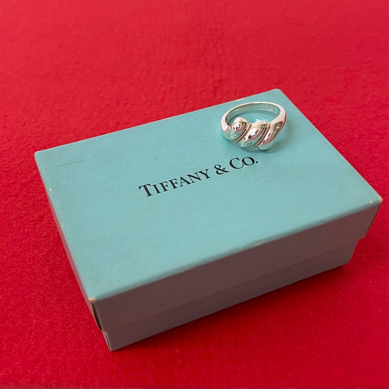 ヴィンテージ ツイストリングリング・指輪 シルバー925 K18イエローゴールド シルバー 12128