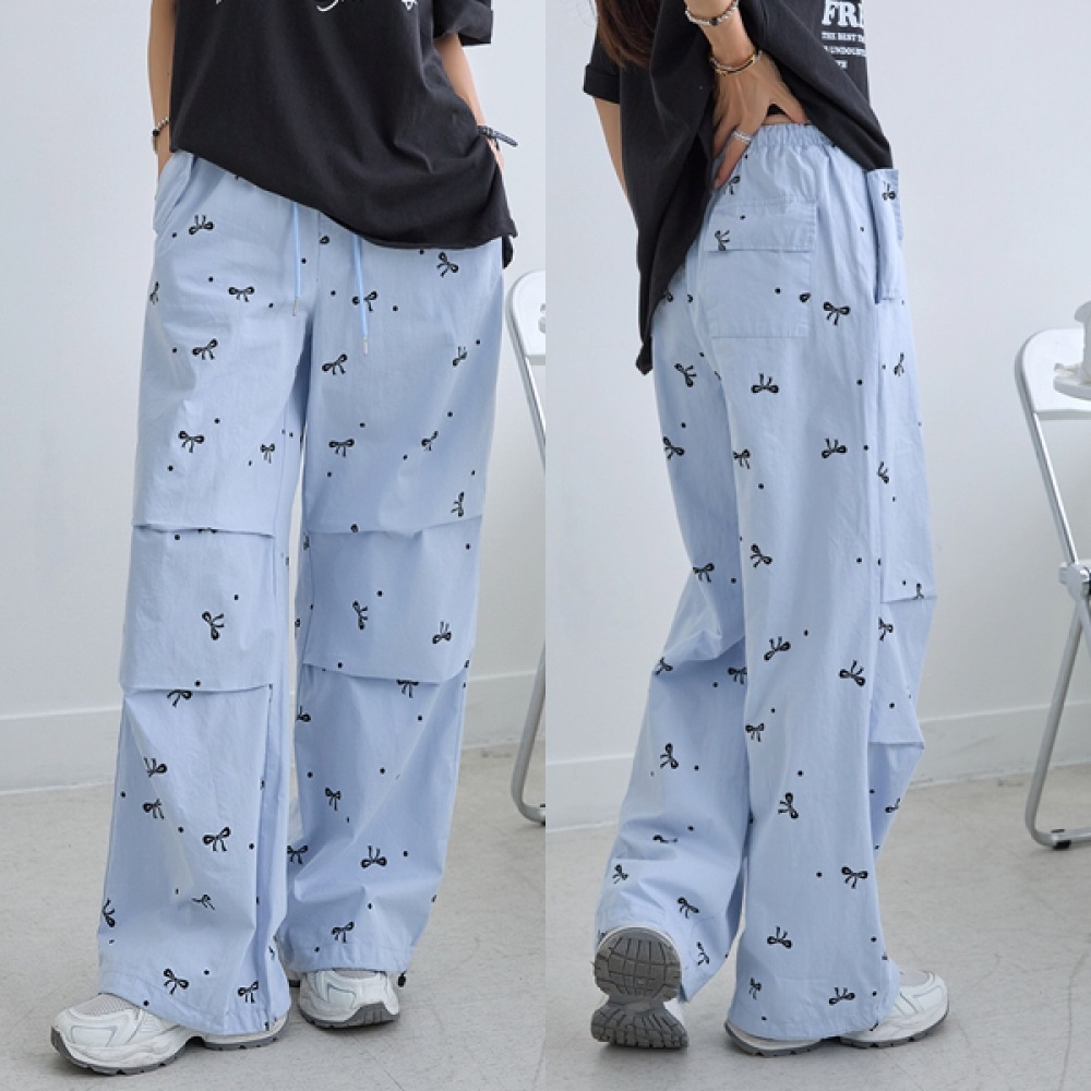 [ナーク21] リボン柄 2ウェイワイドパンツ NK51-PS-50