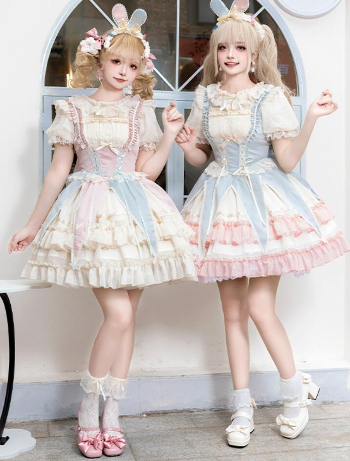 【新作登場 最安値!】8ロリータjskワンピースゴスロリ コスプレ メイド服 コスチューム 文化祭 学園祭 衣装 仮装 ハロウィン おすすめ 可愛い ドレス　日常　写真　舞台　花嫁　洋服　ハ