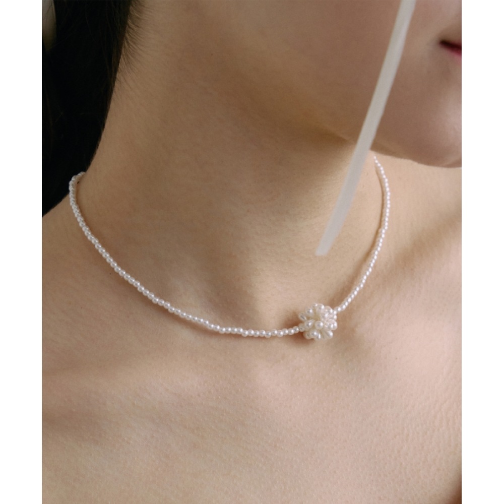 HAS HSU021 フローラルパールチョーカーネックレス