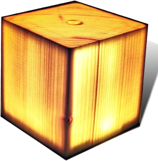 Wood Block Lamp ウッドランプ 木製ランプ LED 天然無垢 調光 木目 オシャレ ス