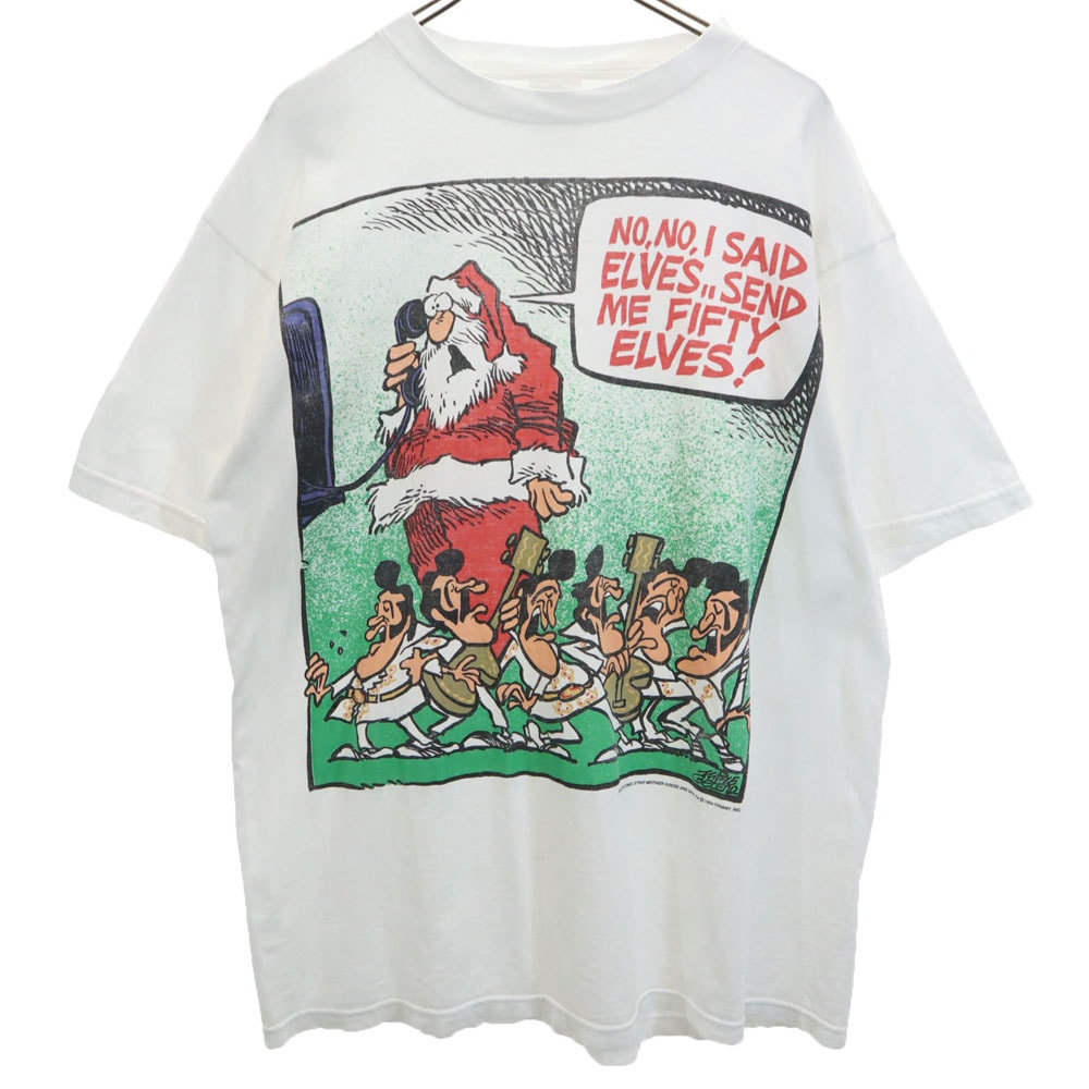 90s メッセージプリント 半袖 Tシャツ XL ホワイト系 オールド ヴィンテージ メンズ