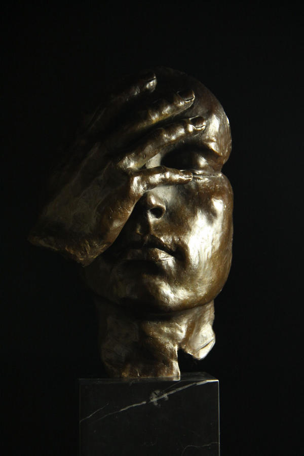 【最新入荷】 大型ブロンズ像　仮面ダリ名品44cm　インテリア家具　置物　彫刻　銅像　彫像　美術品フィギュア 彫刻