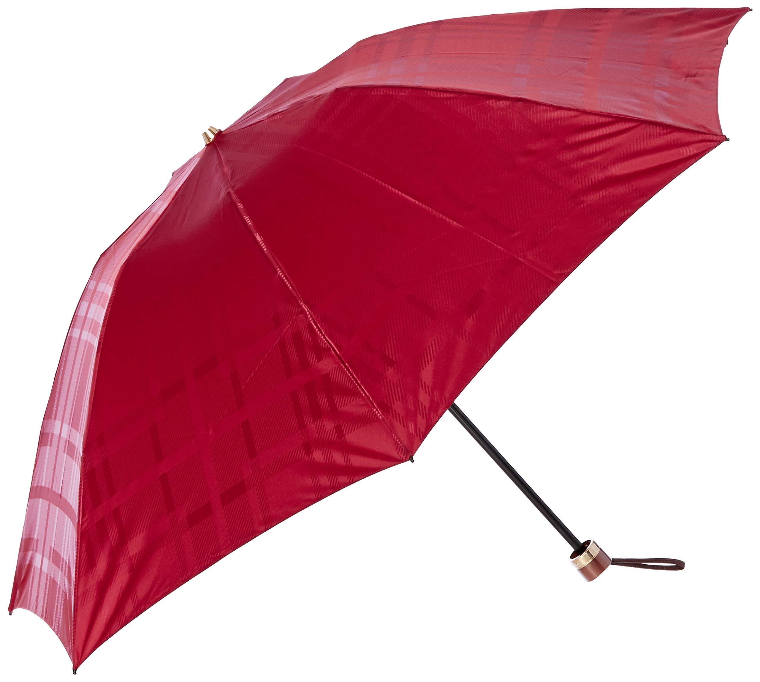 [ムーンバット] DAKS(ダックス) ジャガードチェック 折りたたみ傘 雨傘 かわいい オシャレ レディース ギフト 日本製 ワイン 21-125-67750-02 親骨の長さ：55