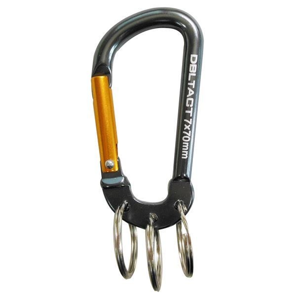 （業務用50個セット） DTアルミカラビナ キーリング付き7mm ガンメタXゴールド DT-AKT-371