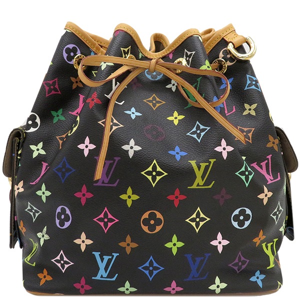 ルイヴィトン LOUIS VUITTON ショルダーバッグ プチ ノエ モノグラムマルチカラー ノワール ゴールド金具 黒 肩掛け 巾着 M42226 CA4100 【保存袋】【中古】 241,020円