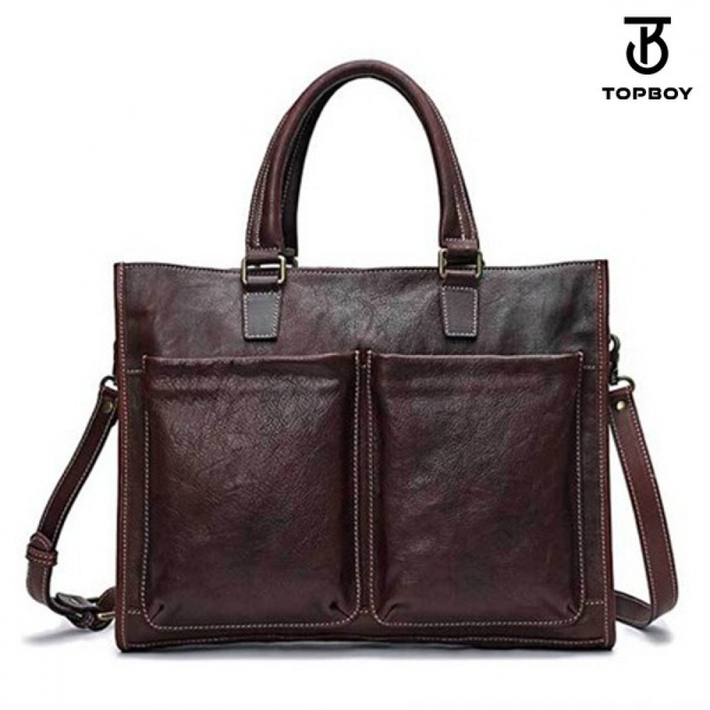 (トップボーイ) ビンテージレザークロストートバッグ (BG101)