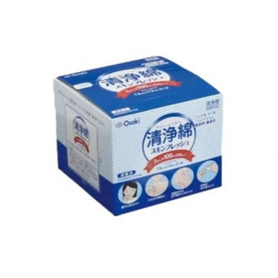 他サイト： 清浄綿スキンフレッシュ ７．５ｃｍ×７．５ｃｍ ２ツ折 ２枚入×１００包(２００枚入)の商品画像