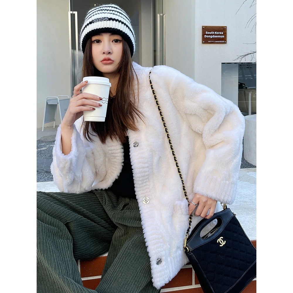 大好評 2025新作ルースカットフラワー粒子羊剪断100ホールラムファーコートレディースファー一体型コート