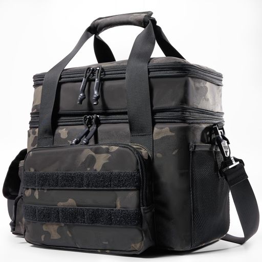 1TG TACTICAL クーラーボックス 大容量 2層式 18-26L 保冷バッグ 断熱 保冷 保温 収納力強い 水漏れ防止素材 撥水 耐摩耗 軽量 MOLLE設計 手提げ 肩掛け 折り畳み クーラ