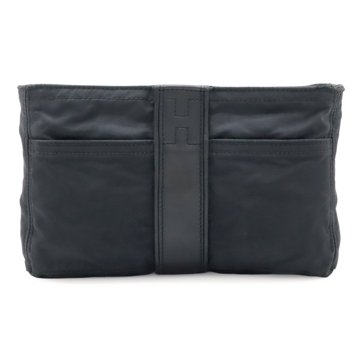 アカプルコ ポシェット サンチュール ボディバッグ ウエストポーチ ヒップバッグ ナイロン レザー ブラック 黒 シルバー金